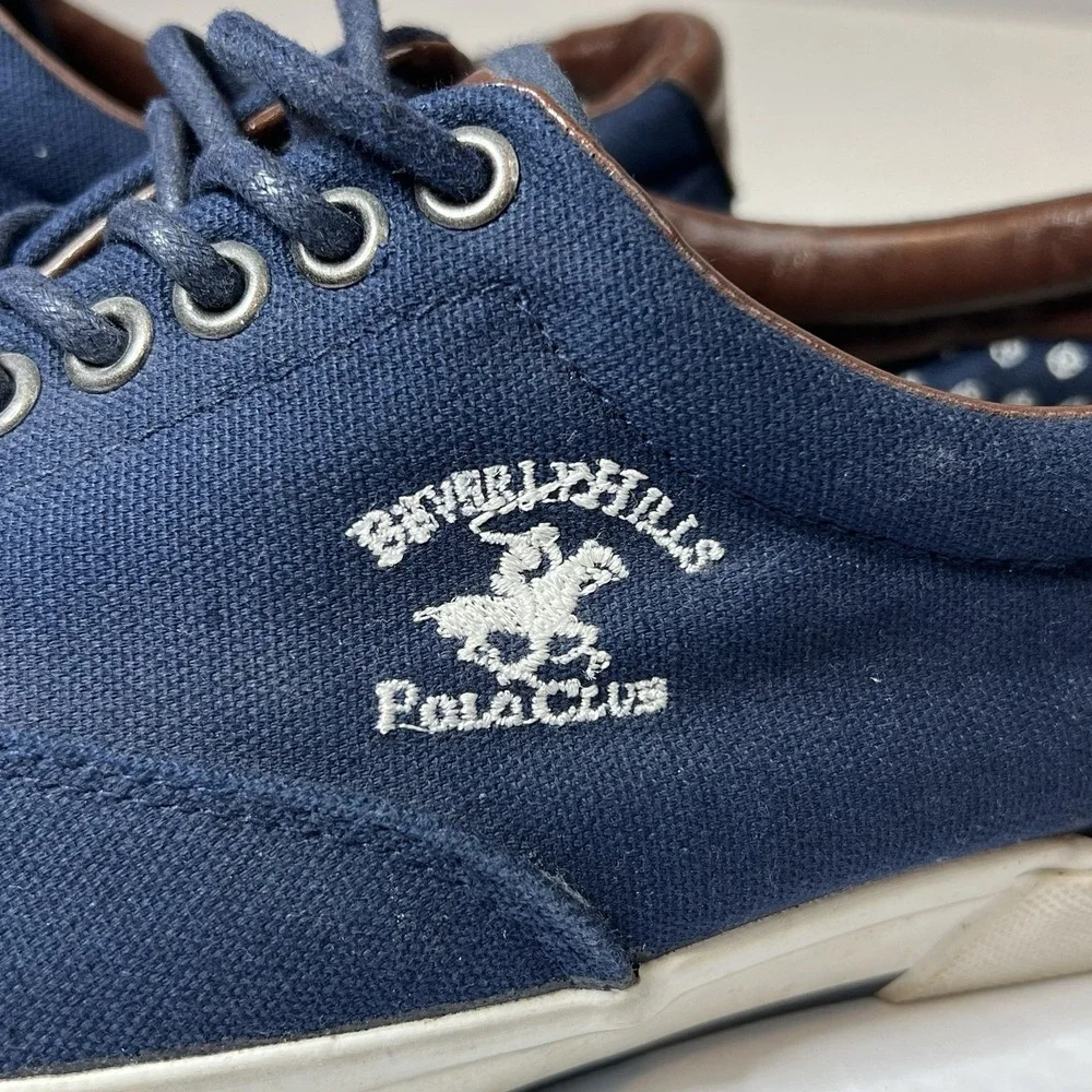 Beverly Hills Polo Club Men's Cody BP91309 Blue Leather Sneaker Shoes Size‎ 9.5